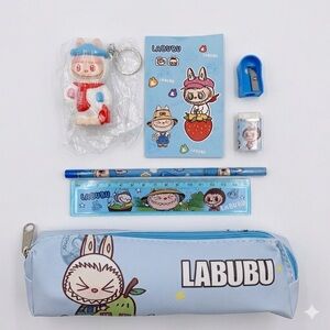 Novelty Monster Squishy Keychain, Pencil Bag, Ruler, Pencil, Eraser Bundle - NEW